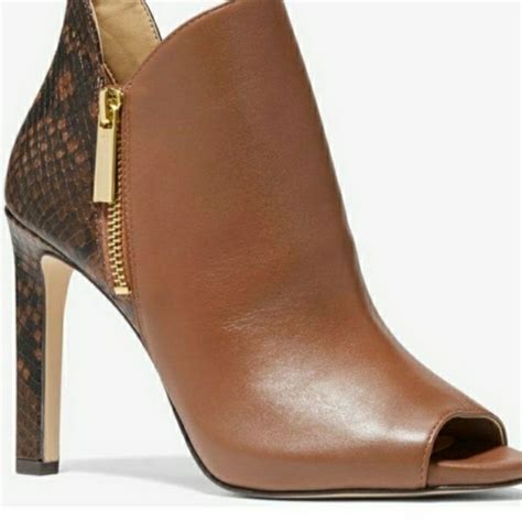 michael kors python ankle boots|Alane Leather and Python Embossed Open.